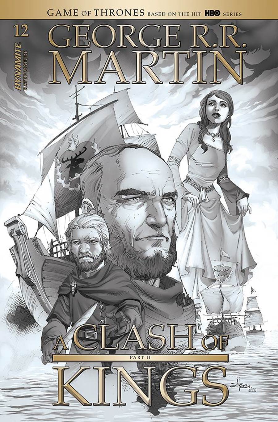 Game Of Thrones Clash Of Kings Vol 2 #12 Cover D Incentive Mel Rubi Black & White Cover