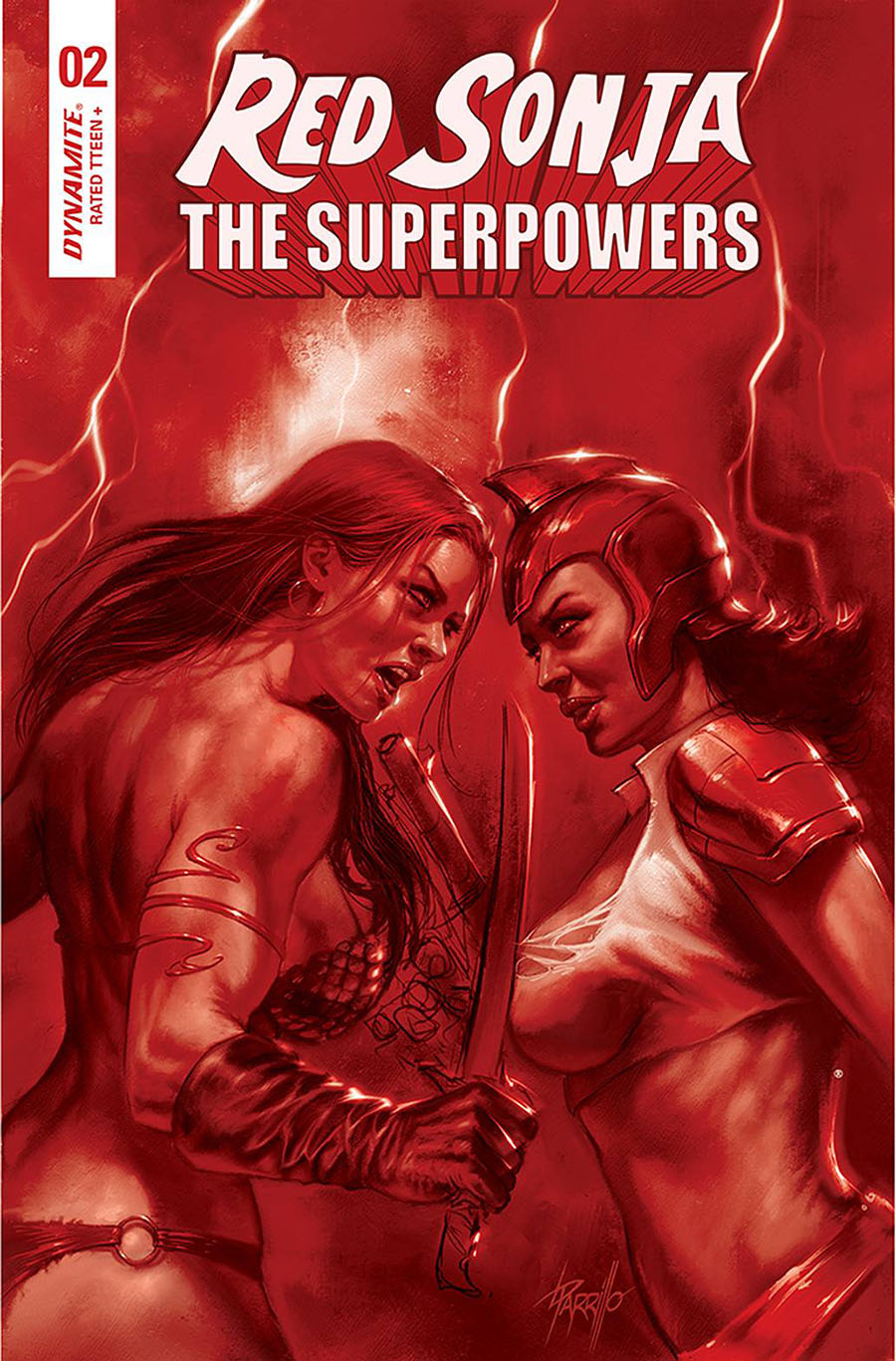 Red Sonja The Superpowers #2 Cover Z Ultra-Premium Limited Edition Lucio Parrillo Crimson Red Line Art Cover