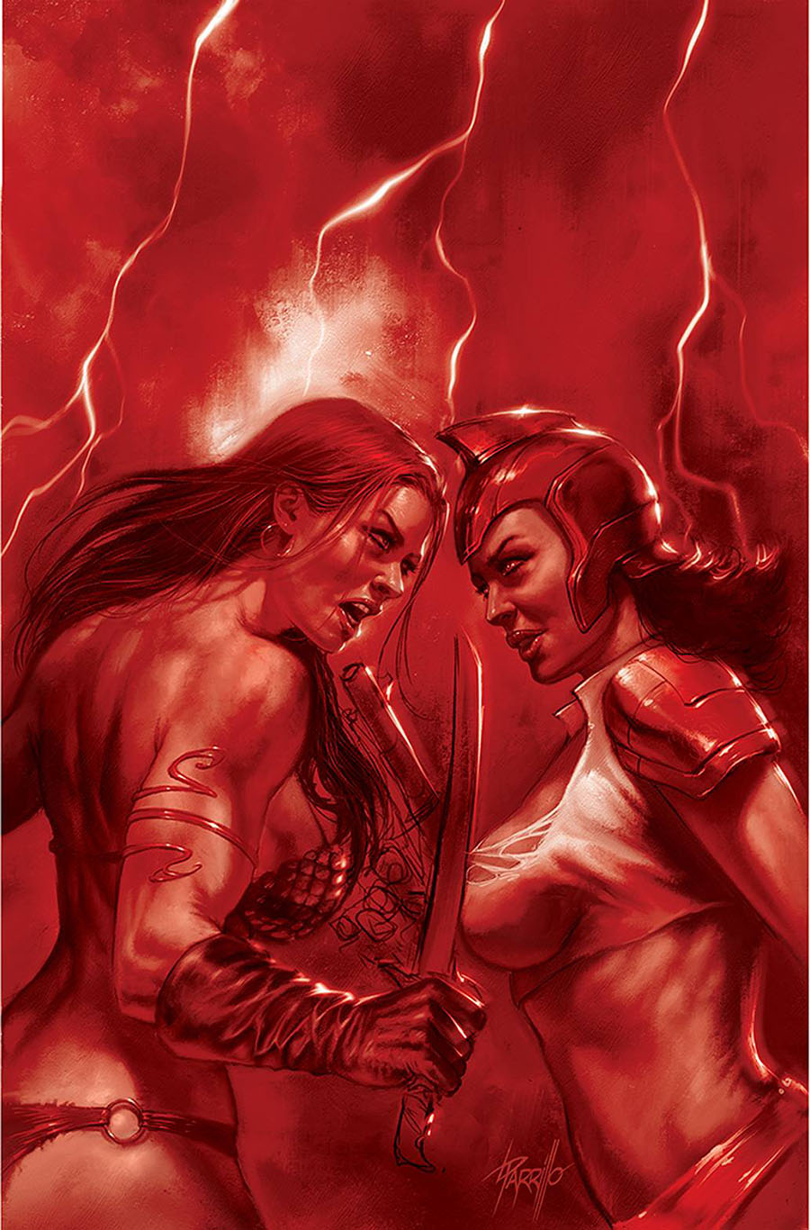 Red Sonja The Superpowers #2 Cover Z-A Ultra-Premium Limited Edition Lucio Parrillo Crimson Red Line Art Virgin Cover