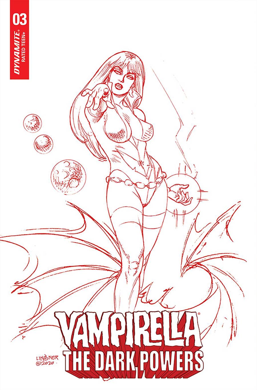 Vampirella The Dark Powers #3 Cover Z-B Ultra-Premium Limited Edition Joseph Michael Linsner Crimson Red Line Art Cover