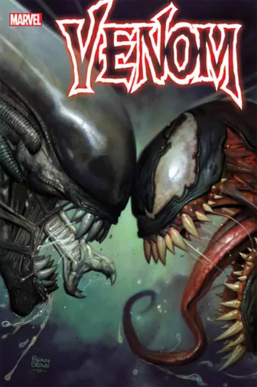 Venom Vol 4 #32 Cover F DF Marvel vs Alien Variant Cover Gold Signature Series Signed By Donny Cates (King In Black Tie-In)