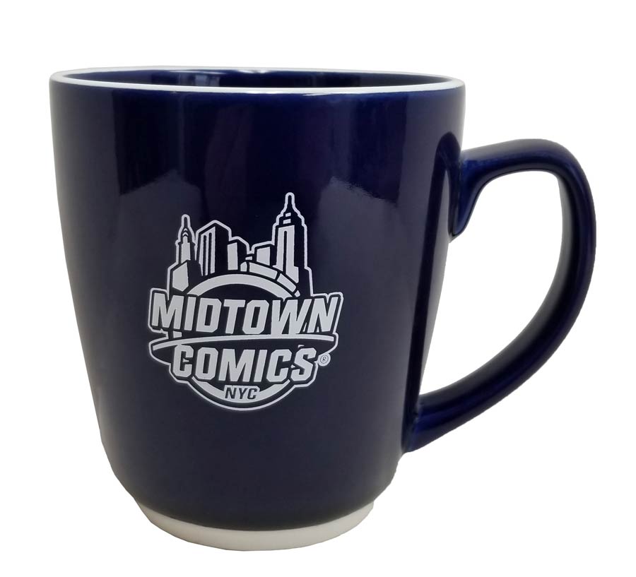 Midtown Comics White Logo 20-Ounce Navy Mug