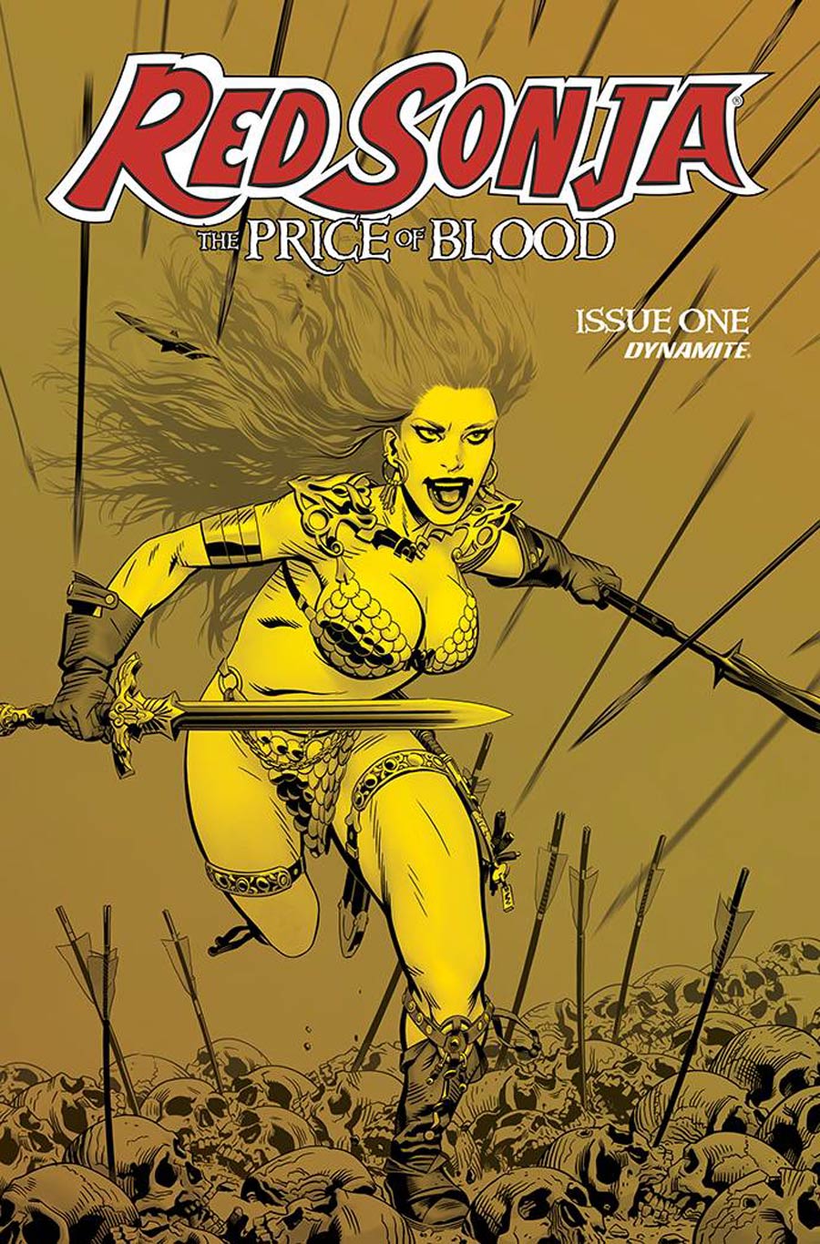 Red Sonja Price Of Blood #1 Cover J Incentive Michael Golden Gold Tint Cover