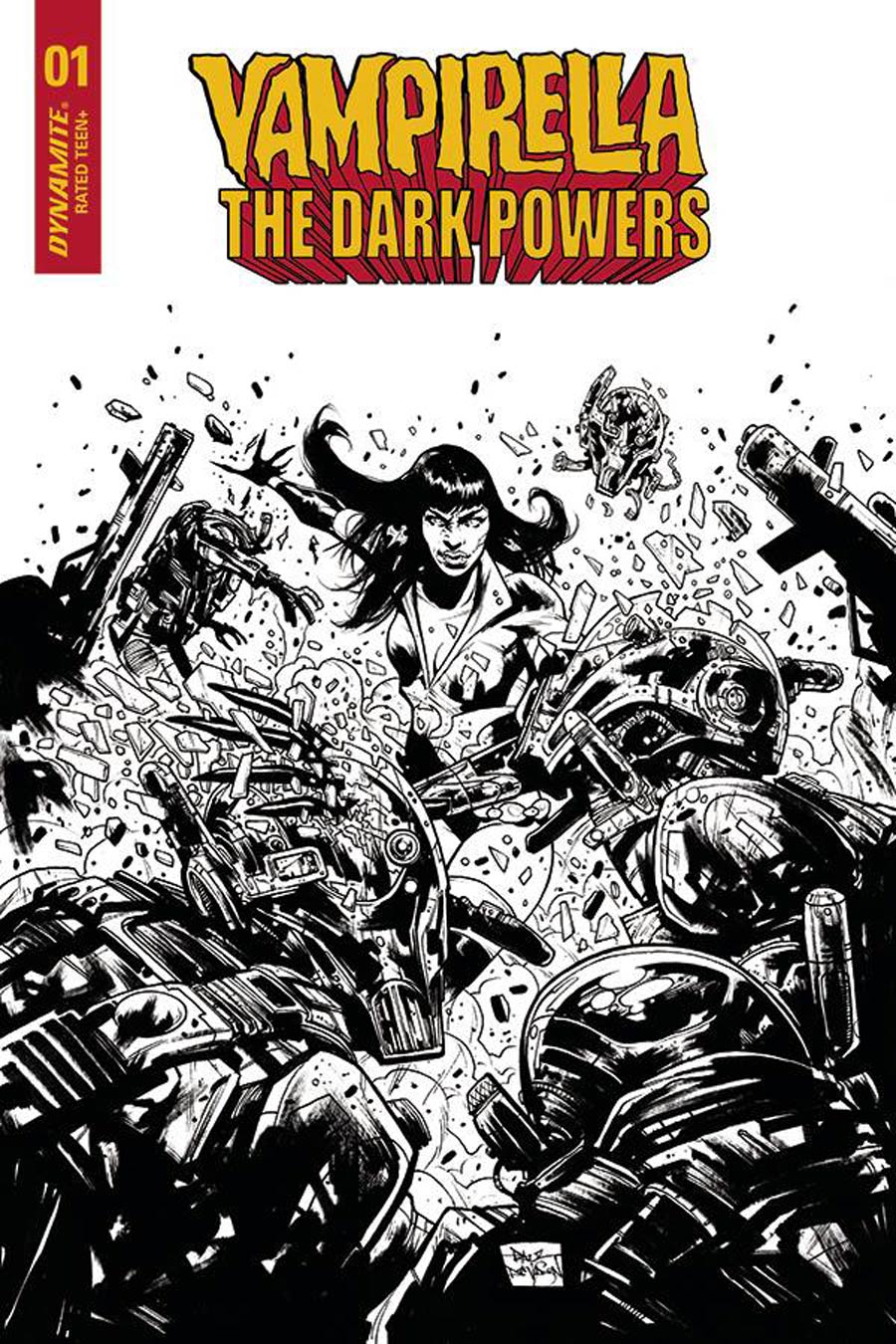 Vampirella The Dark Powers #1 Cover G Incentive Paul Davidson Black & White Cover
