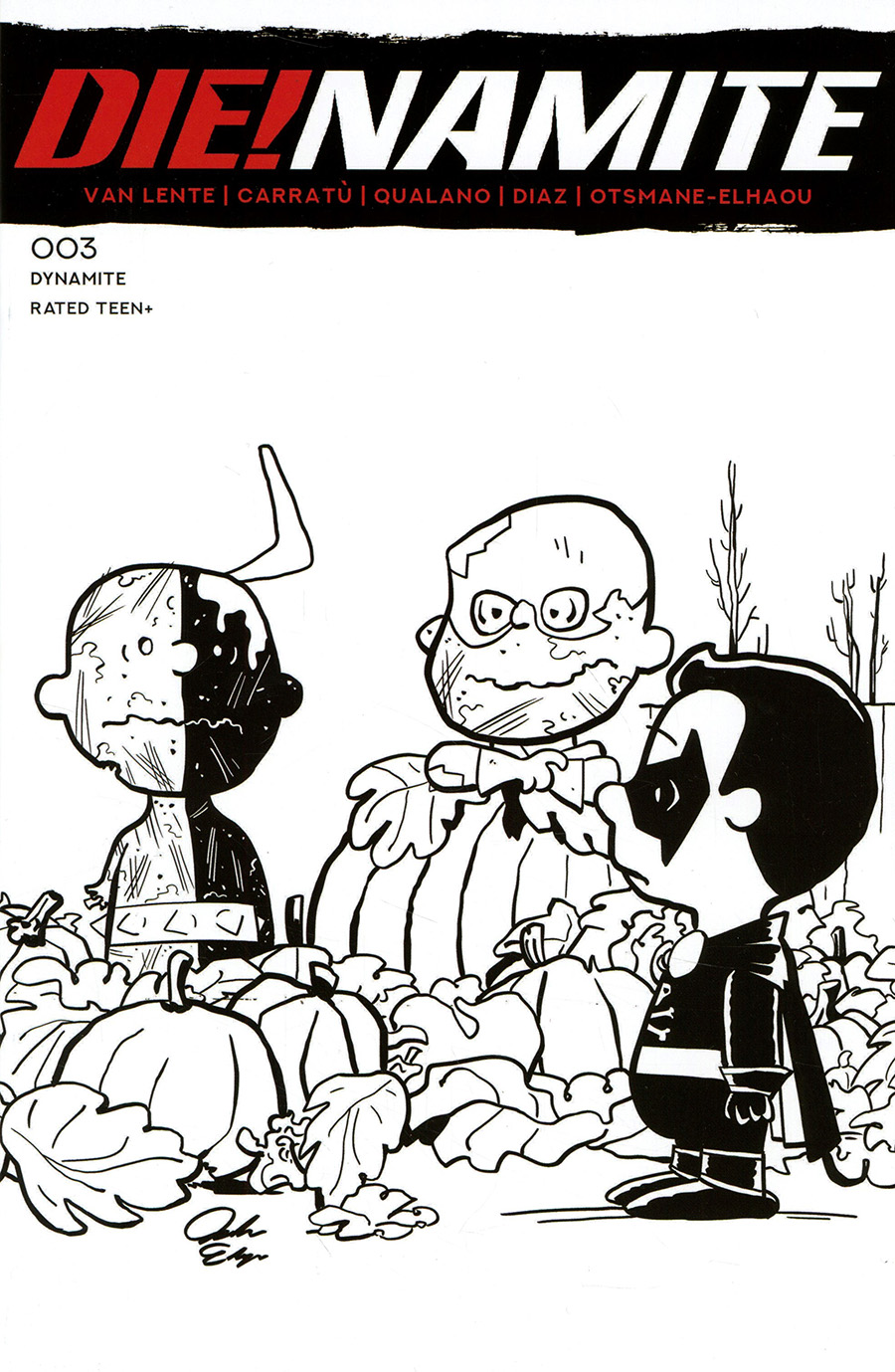 DieNamite #3 Cover J Incentive Jacob Edgar Peanuts Homage Line Art Cover