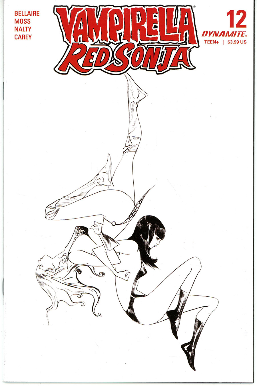 Vampirella Red Sonja #12 Cover N Incentive Jae Lee Black & White Cover