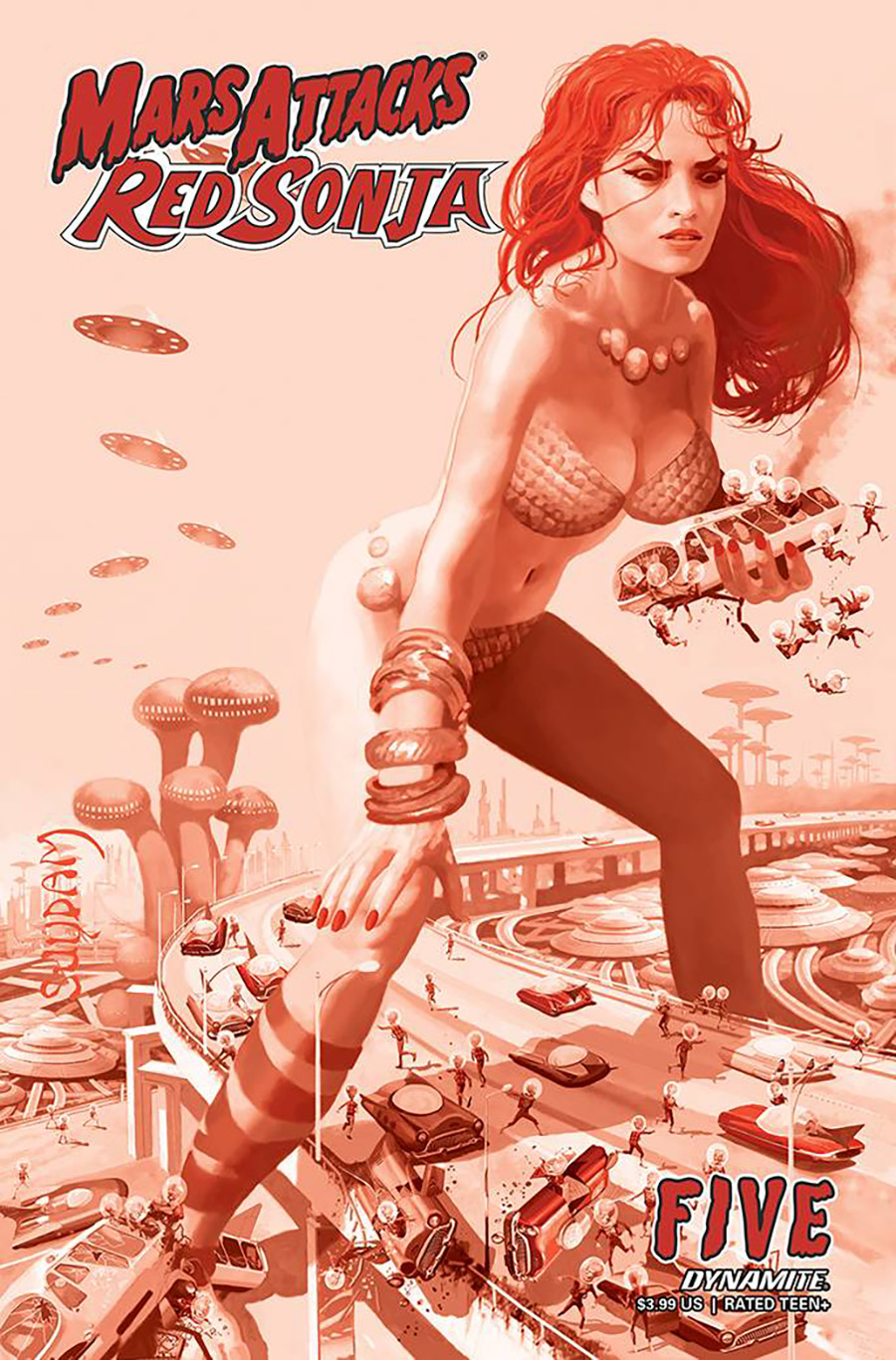 Mars Attacks Red Sonja #5 Cover I Incentive Arthur Suydam Tint Cover