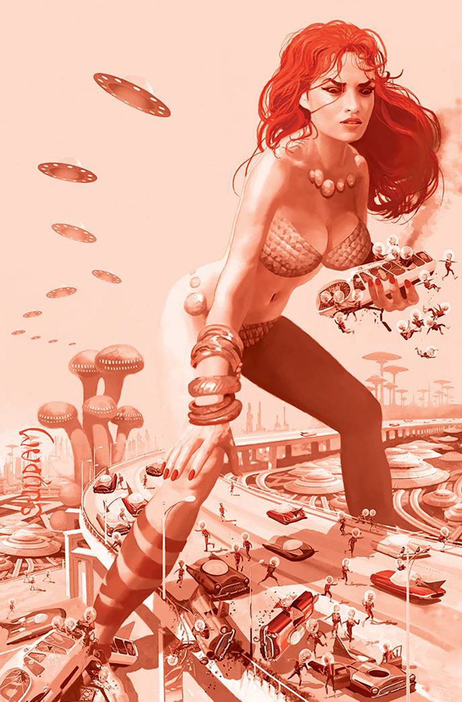 Mars Attacks Red Sonja #5 Cover J Incentive Arthur Suydam Tint Virgin Cover