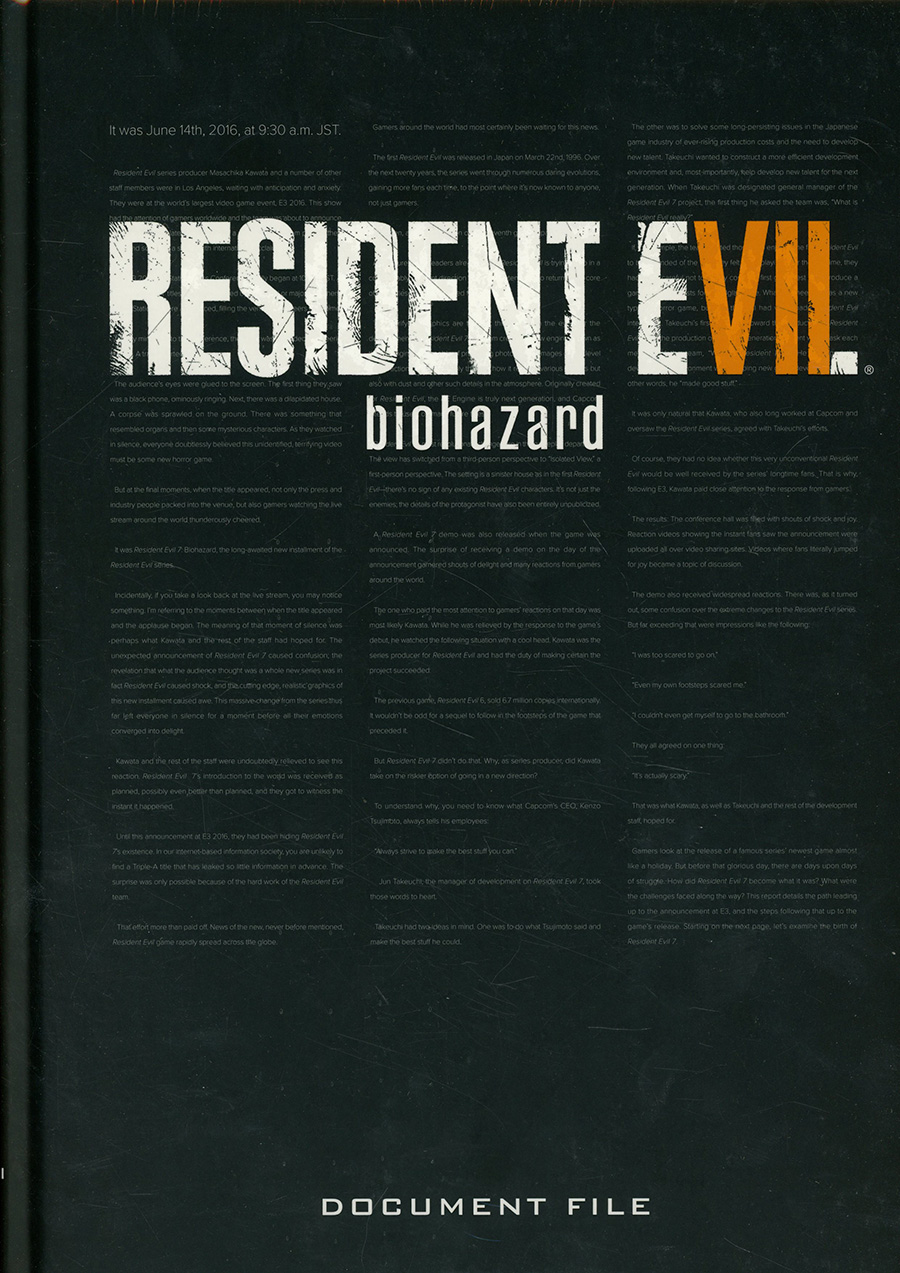 Resident Evil 7 Biohazard Document File HC