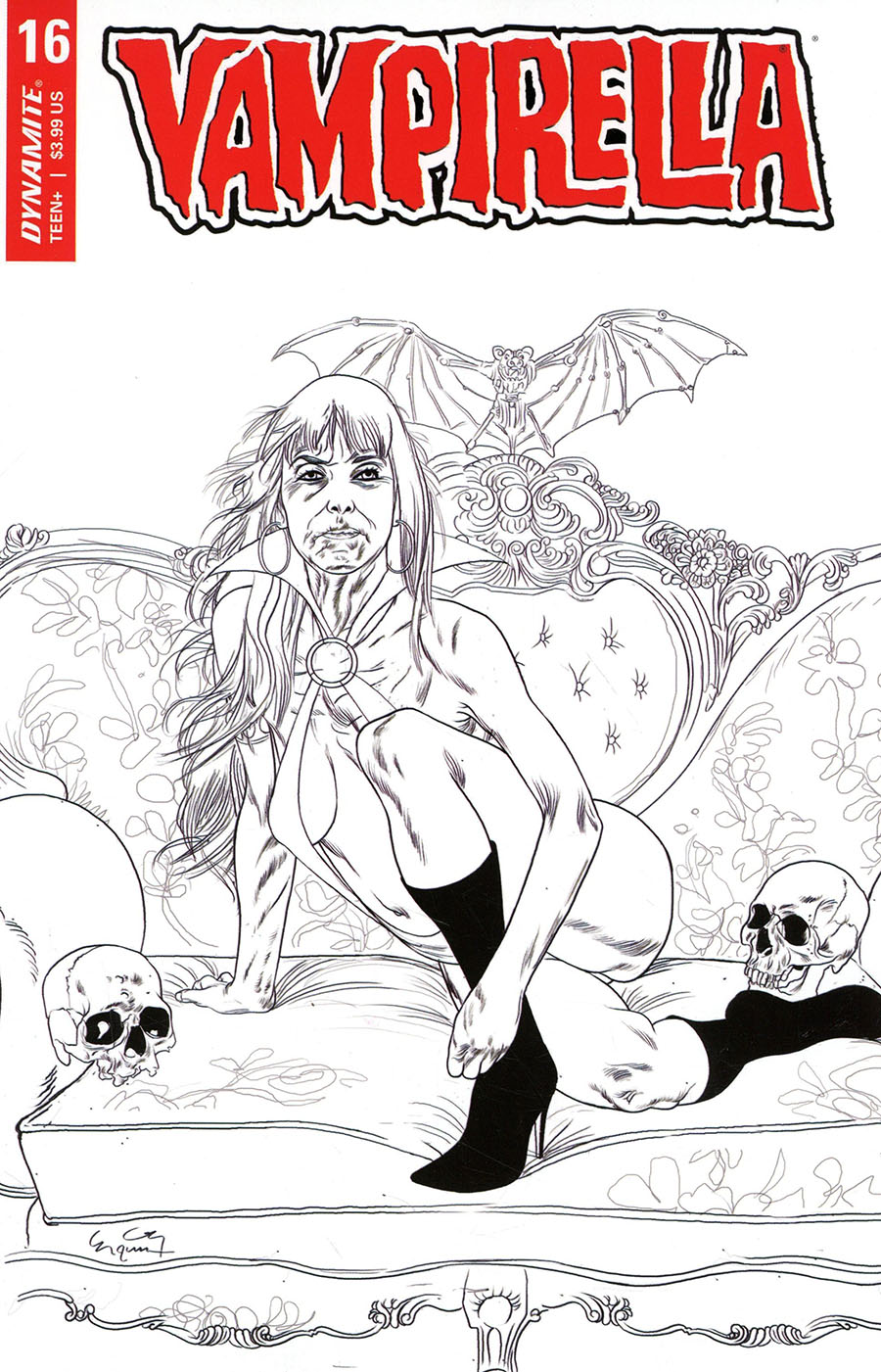 Vampirella Vol 8 #16 Cover N Incentive Ergun Gunduz Black & White Cover