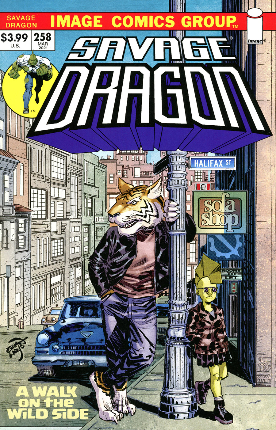 Savage Dragon Vol 2 #258 Cover B Variant Erik Larsen Retro 1970s Trade Dress Cover