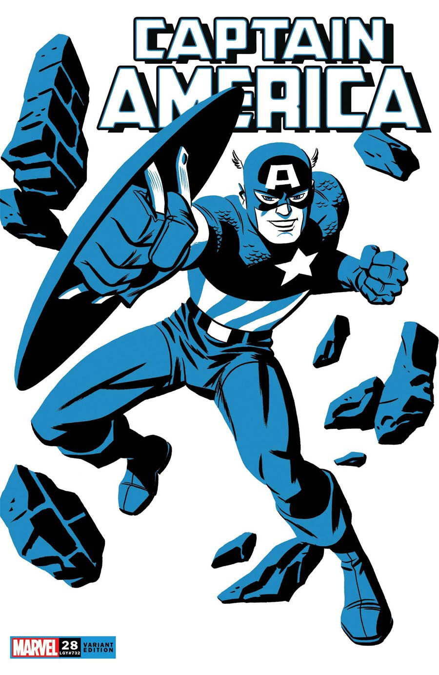 Captain America Vol 9 #28 Cover B Variant Michael Cho Captain America Two-Tone Cover