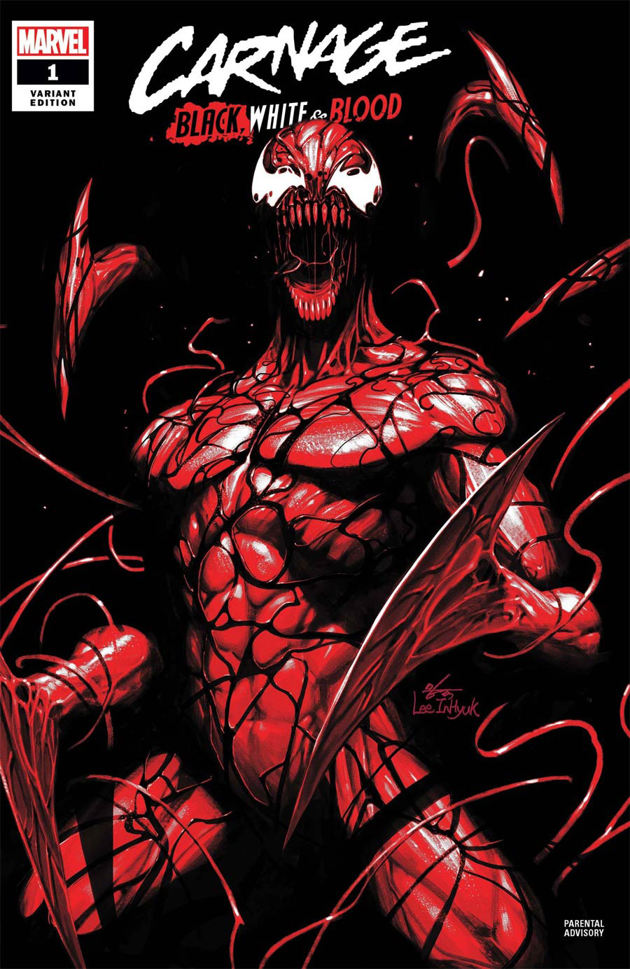 Carnage Black White & Blood #1 Cover B Variant Inhyuk Lee Cover