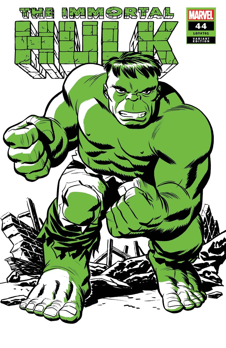 Immortal Hulk #44 Cover C Variant Michael Cho Hulk Two-Tone Cover