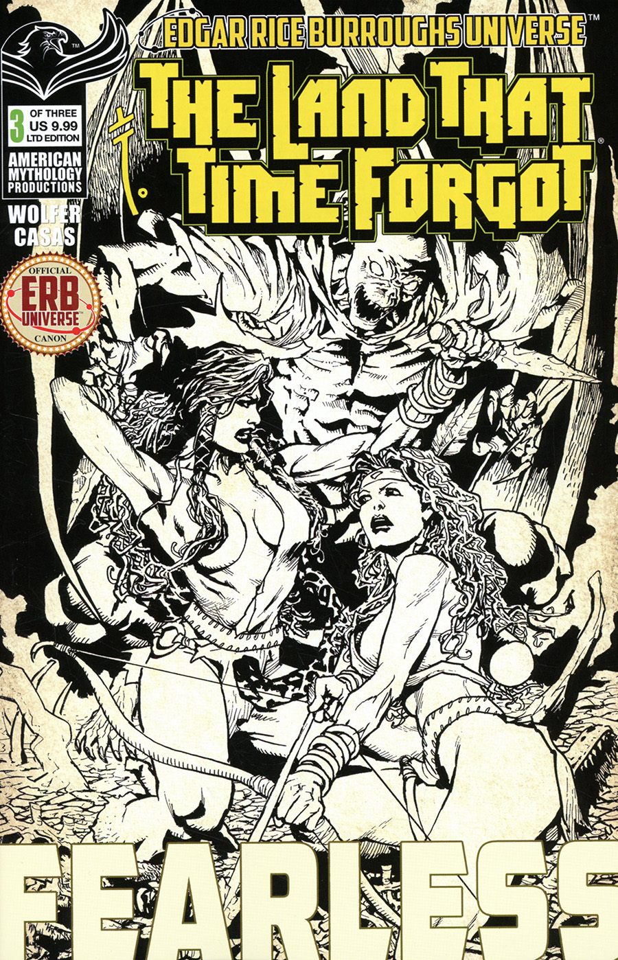 Land That Time Forgot Fearless #3 Cover B Limited Edition Roy Allan Martinez Black & White Cover