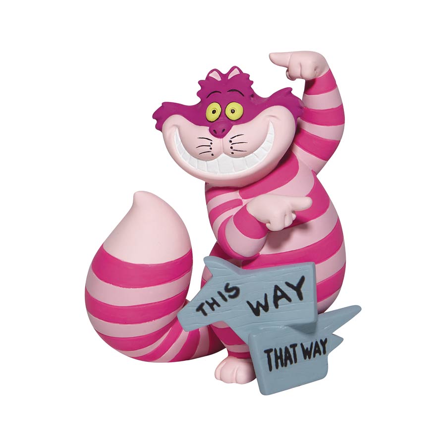 Disney Alice In Wonderland Cheshire Cat Mini Figurine - This Way (3.35-Inch)