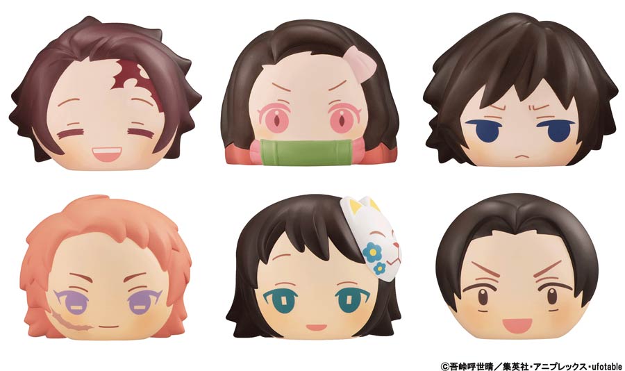 Demon Slayer Kimetsu No Yaiba Fluffy Squeeze Bread Figure Vol 4 Blind Mystery Box 6-Piece Display