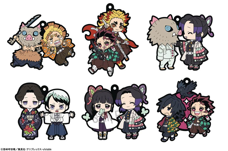 Demon Slayer Kimetsu No Yaiba Buddy Collection Rubber Mascot Vol 4 6-Piece Display