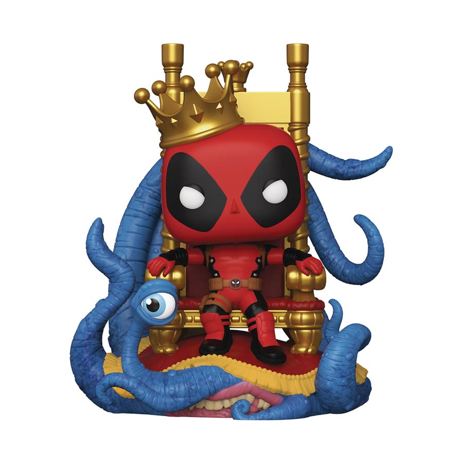 POP Marvel Heroes King Deadpool On Throne Deluxe Previews Exclusive Vinyl Bobble Head