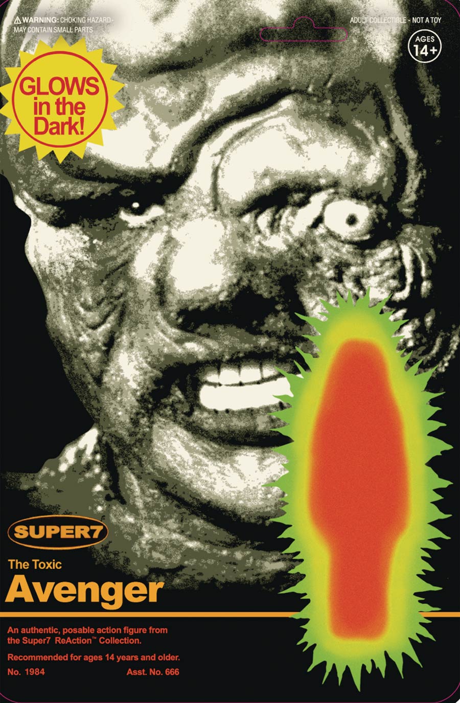 Toxic Avenger ReAction Figure - Toxie Monster Glow-In-The-Dark