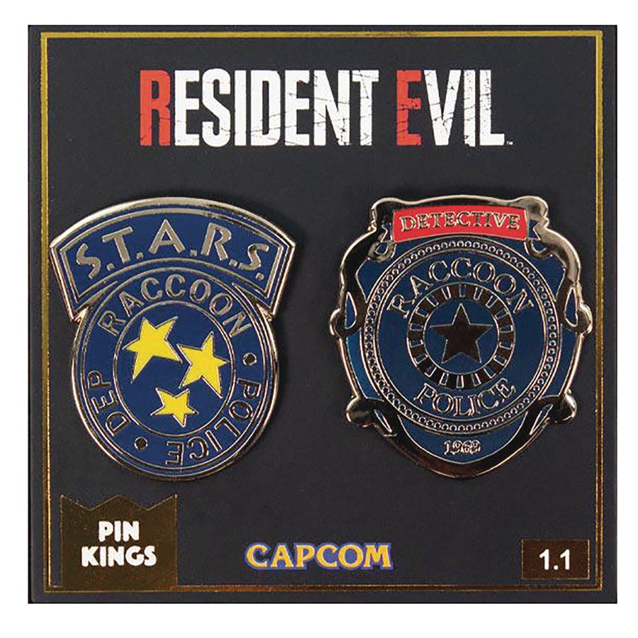 Resident Evil Raccoon Police Pin Kings Pin Set