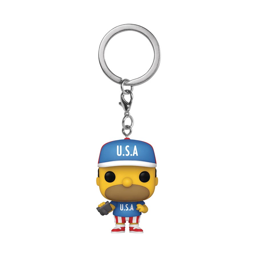 Pocket POP Simpsons USA Homer Vinyl Figural Keychain