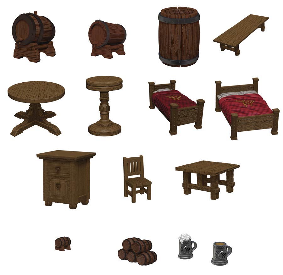 Dungeons & Dragons Icons Of The Realms Miniature Yawning Portal Beds & Bottles Set