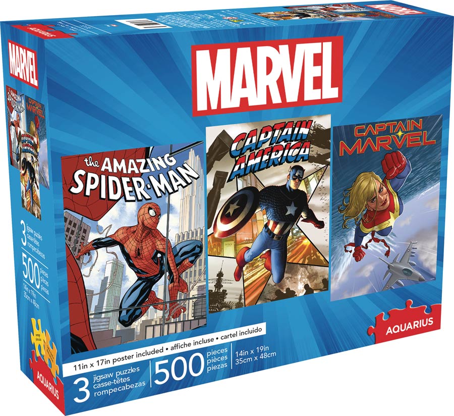 Aquarius Marvel 500-Piece 3-In-1 Puzzle