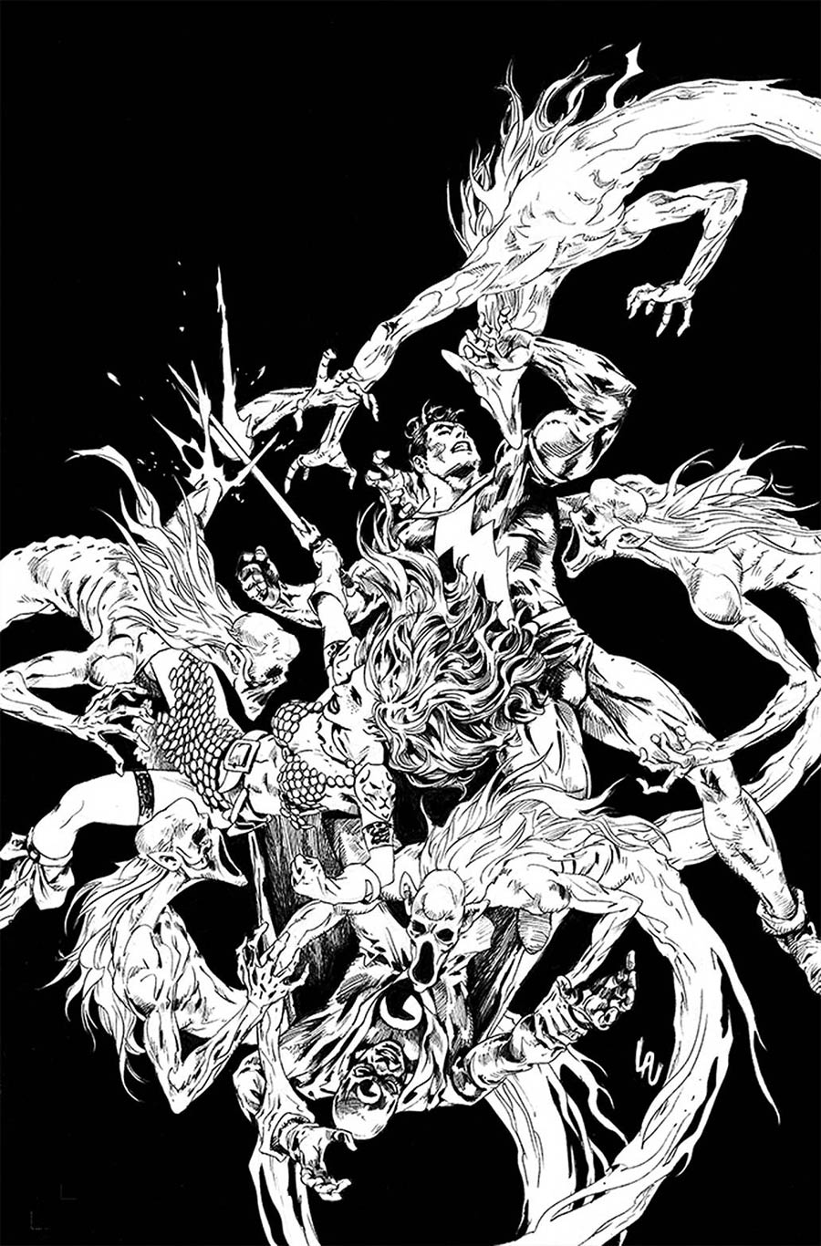 Red Sonja The Superpowers #3 Cover O Incentive Jonathan Lau Black & White Virgin Cover