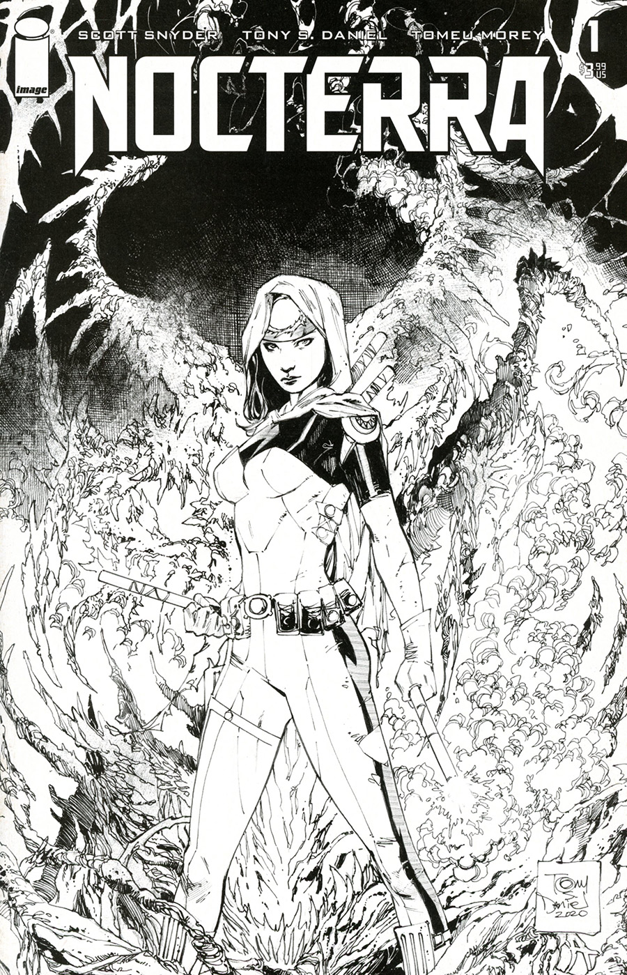 Nocterra #1 Cover K Incentive Tony S Daniel Black & White Cover