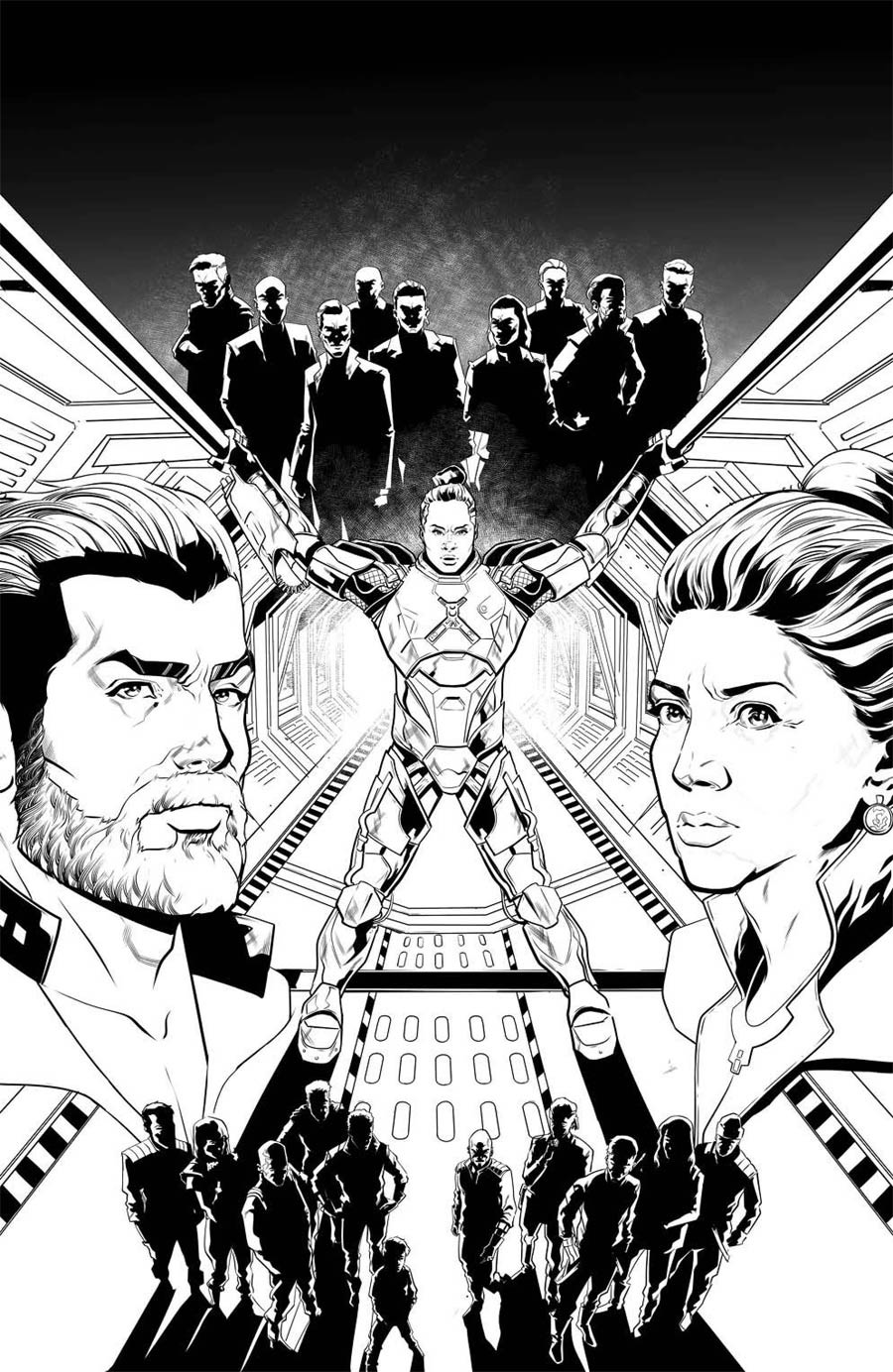 Expanse #4 Cover D Incentive Will Sliney Virgin Black & White Variant Cover