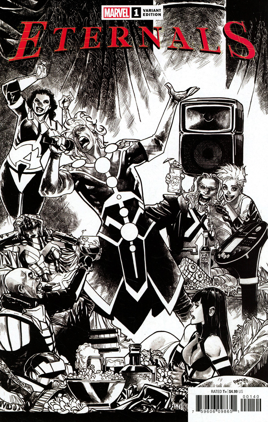 Eternals Vol 5 #1 Cover Z-M Incentive Humberto Ramos Launch Sketch Cover