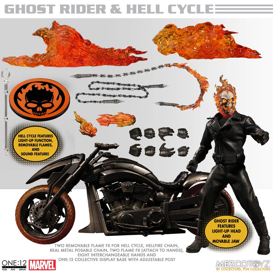 One-12 Collective Marvel Ghost Rider And Hell Cycle Action Figure Set