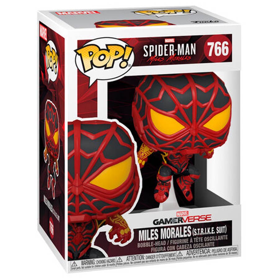 POP Games Marvels Spider-Man Miles Morales Miles Morales S.T.R.I.K.E. Suit Vinyl Bobble Head