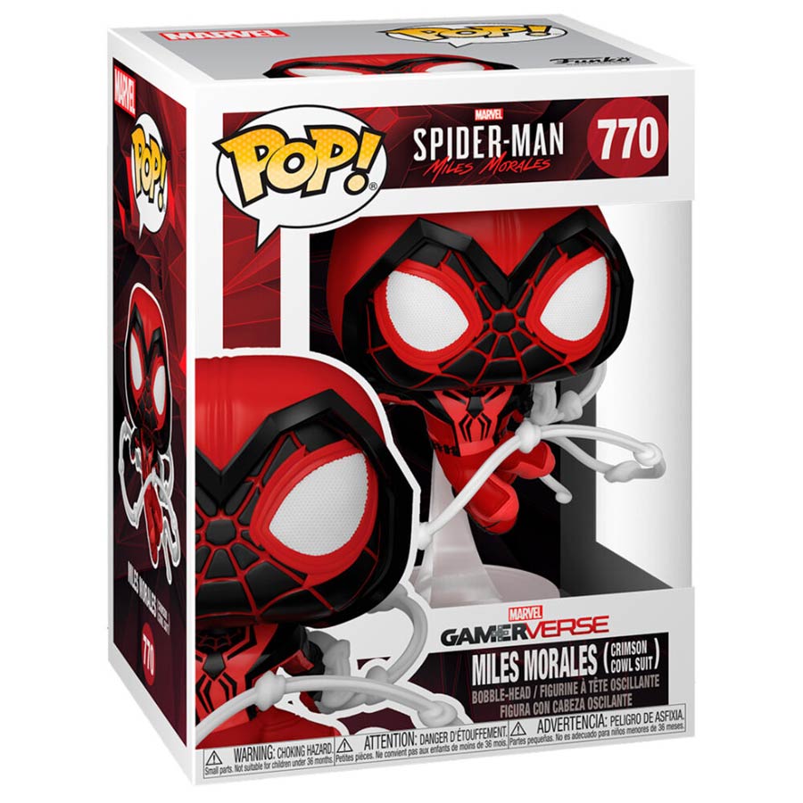 POP Games Marvels Spider-Man Miles Morales Miles Morales Crimson Cowl Suit Vinyl Bobble Head