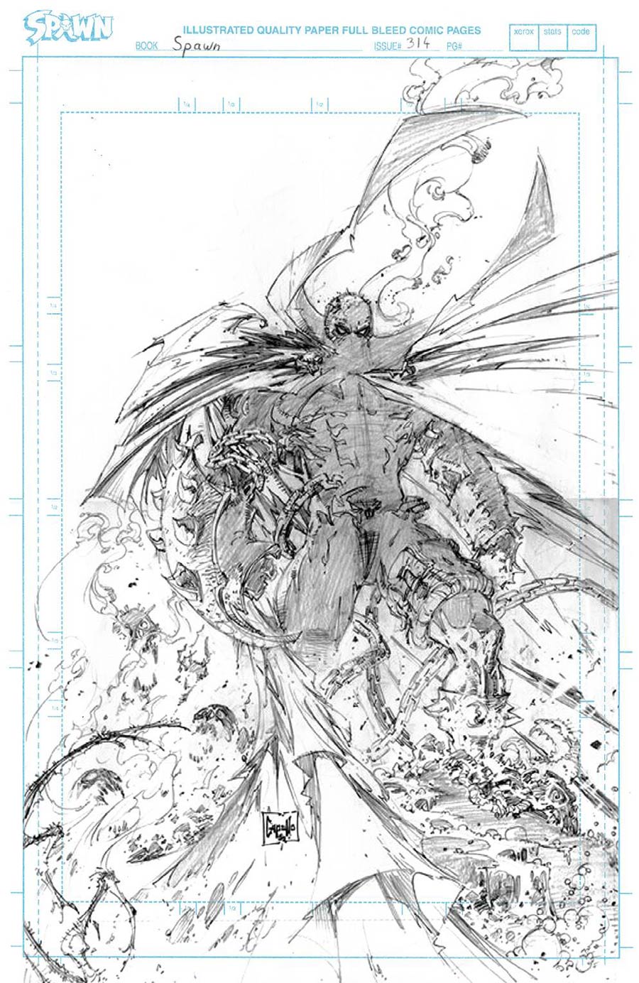 Spawn #314 Cover D Incentive Greg Capullo Raw Pencils Cover