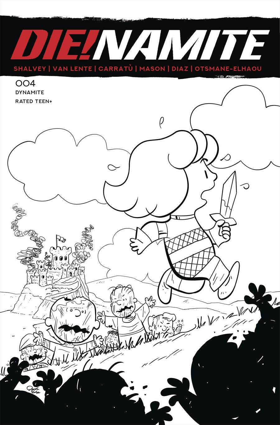 DieNamite #4 Cover J Incentive Jacob Edgar Peanuts Homage Line Art Cover