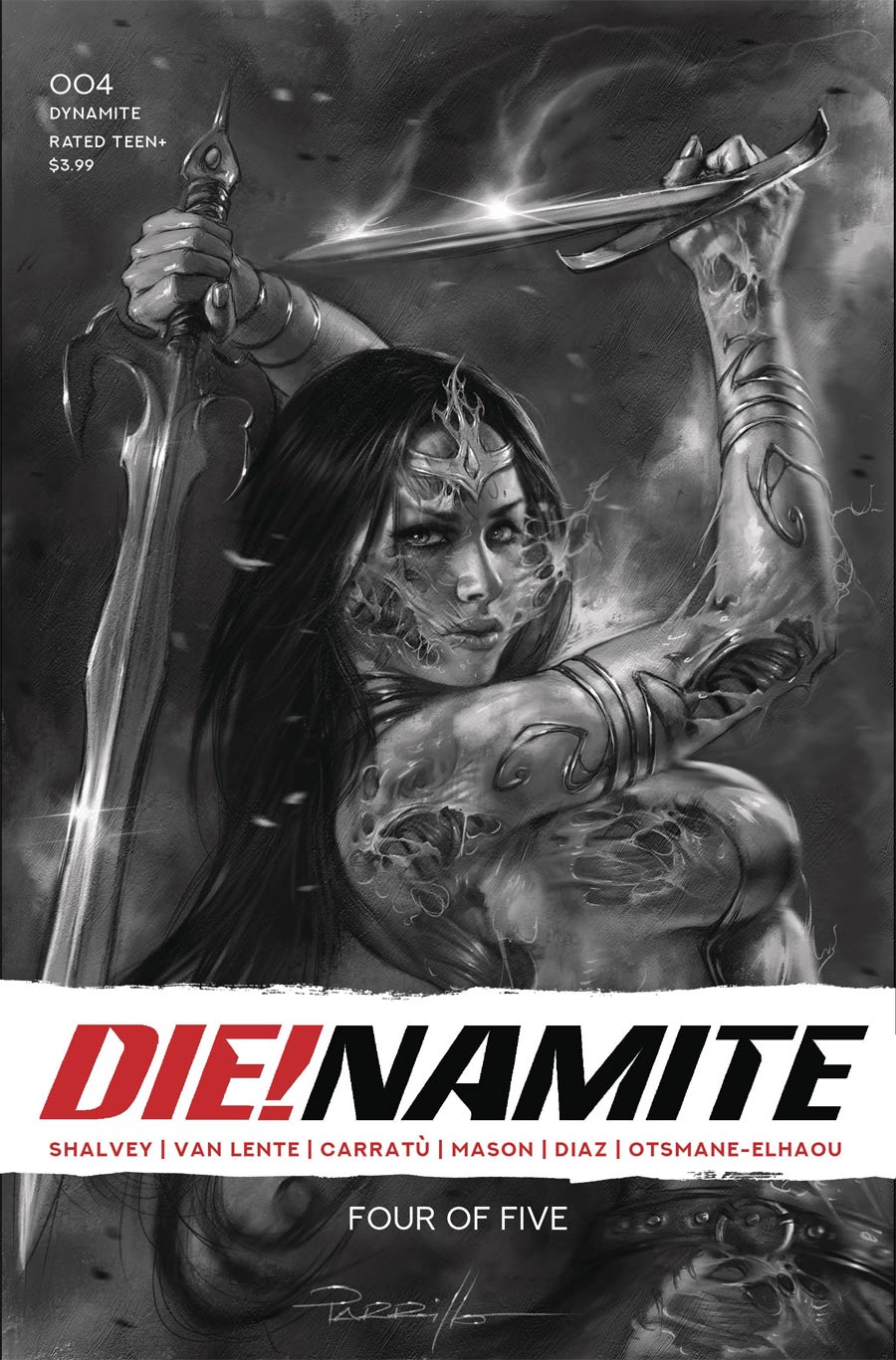 DieNamite #4 Cover Y Incentive Lucio Parrillo Living Dead Grayscale Cover