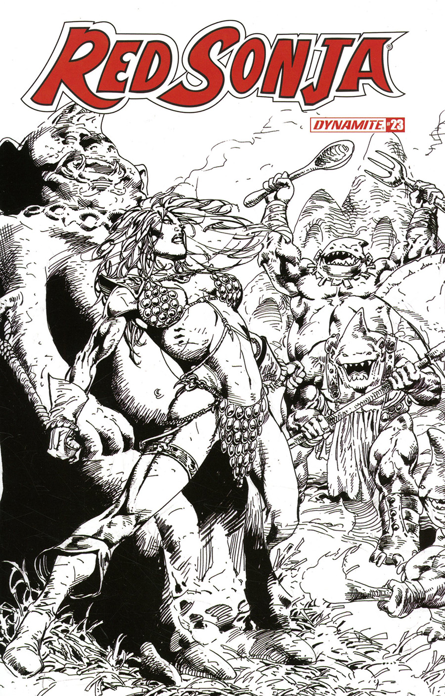 Red Sonja Vol 8 #23 Cover I Incentive Roberto Castro Black & White Cover