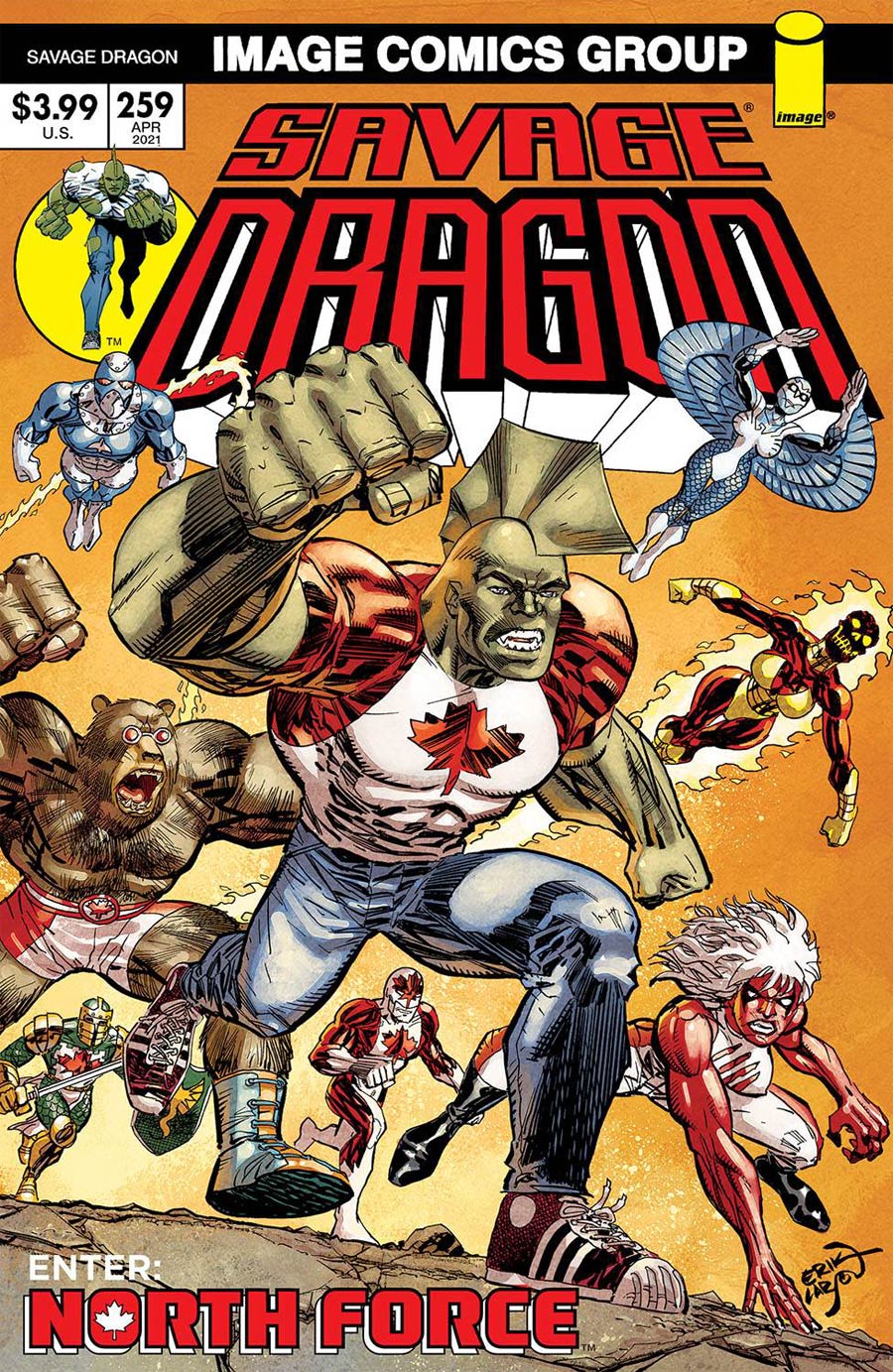 Savage Dragon Vol 2 #259 Cover B Variant Erik Larsen Retro 1970s Trade Dress Cover