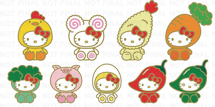 Nissin Cup Noodles x Hello Kitty Enamel Pin Blind Mystery Box