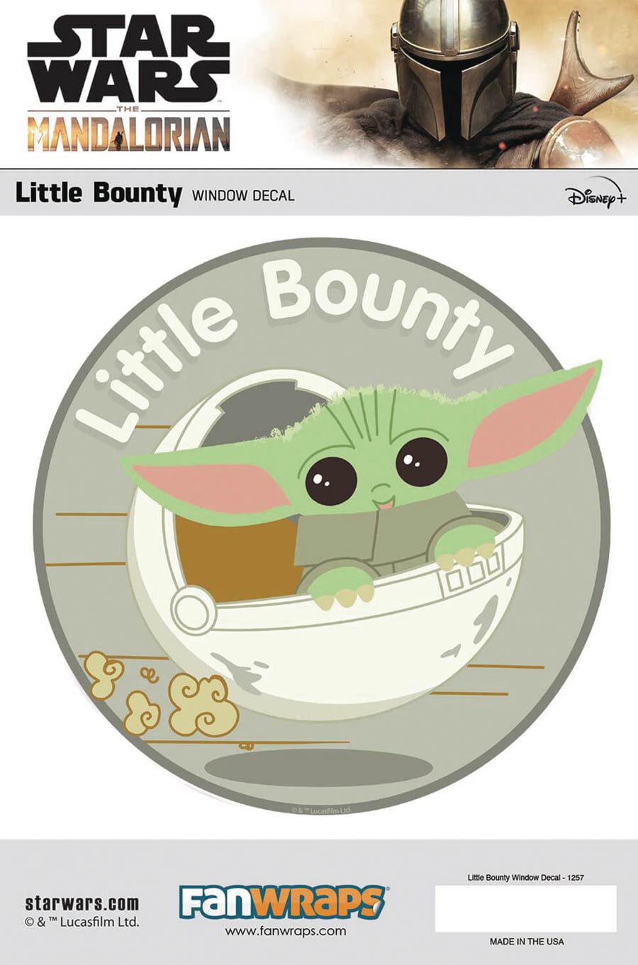 Star Wars The Mandalorian Window Decal - Little Bounty Hunter