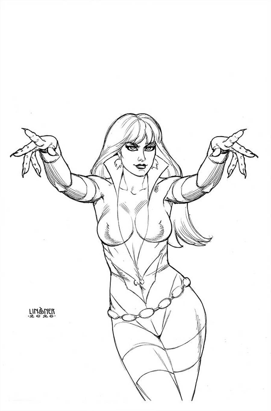 Vampirella The Dark Powers #5 Cover R Incentive Joseph Michael Linsner Black & White Virgin Cover