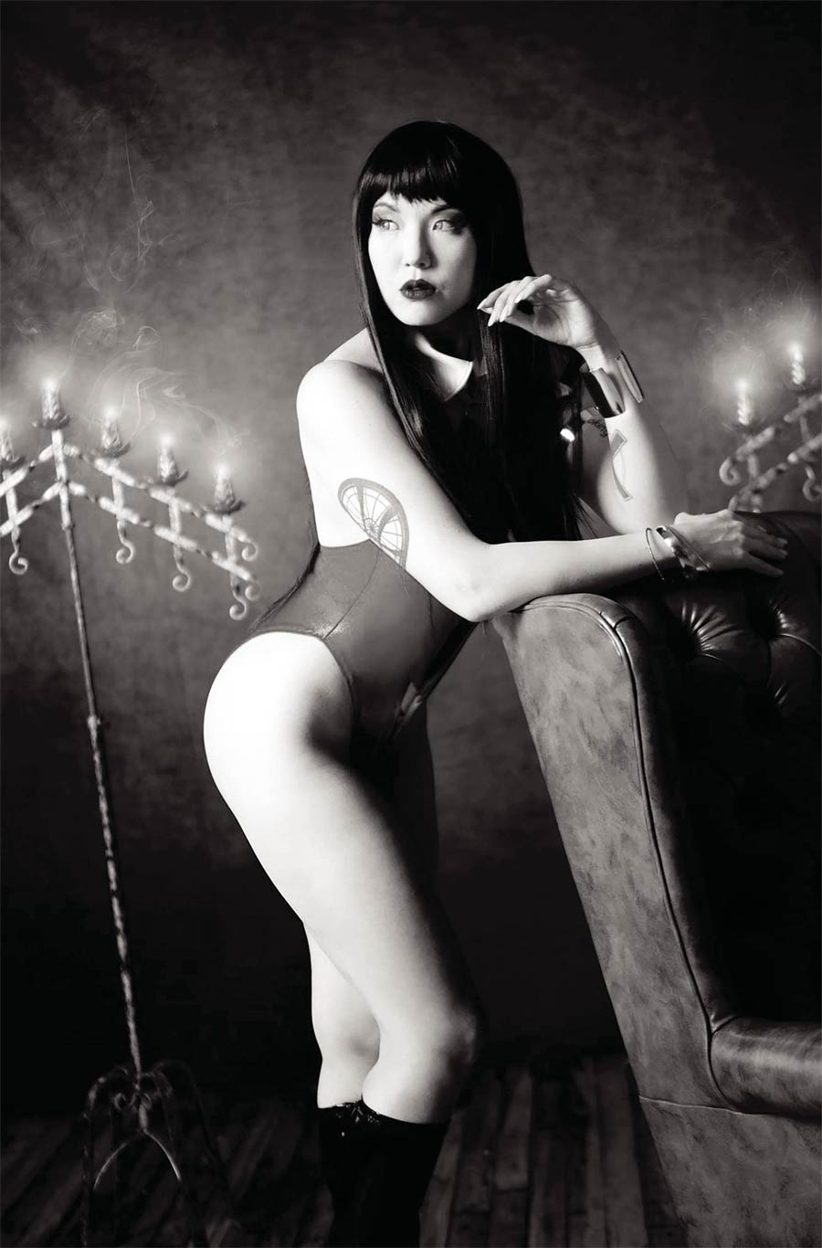 Vampirella Valentines Special (2021) One Shot Cover D Variant Sarah Stalcup Cosplay Photo Black & White Virgin Cover