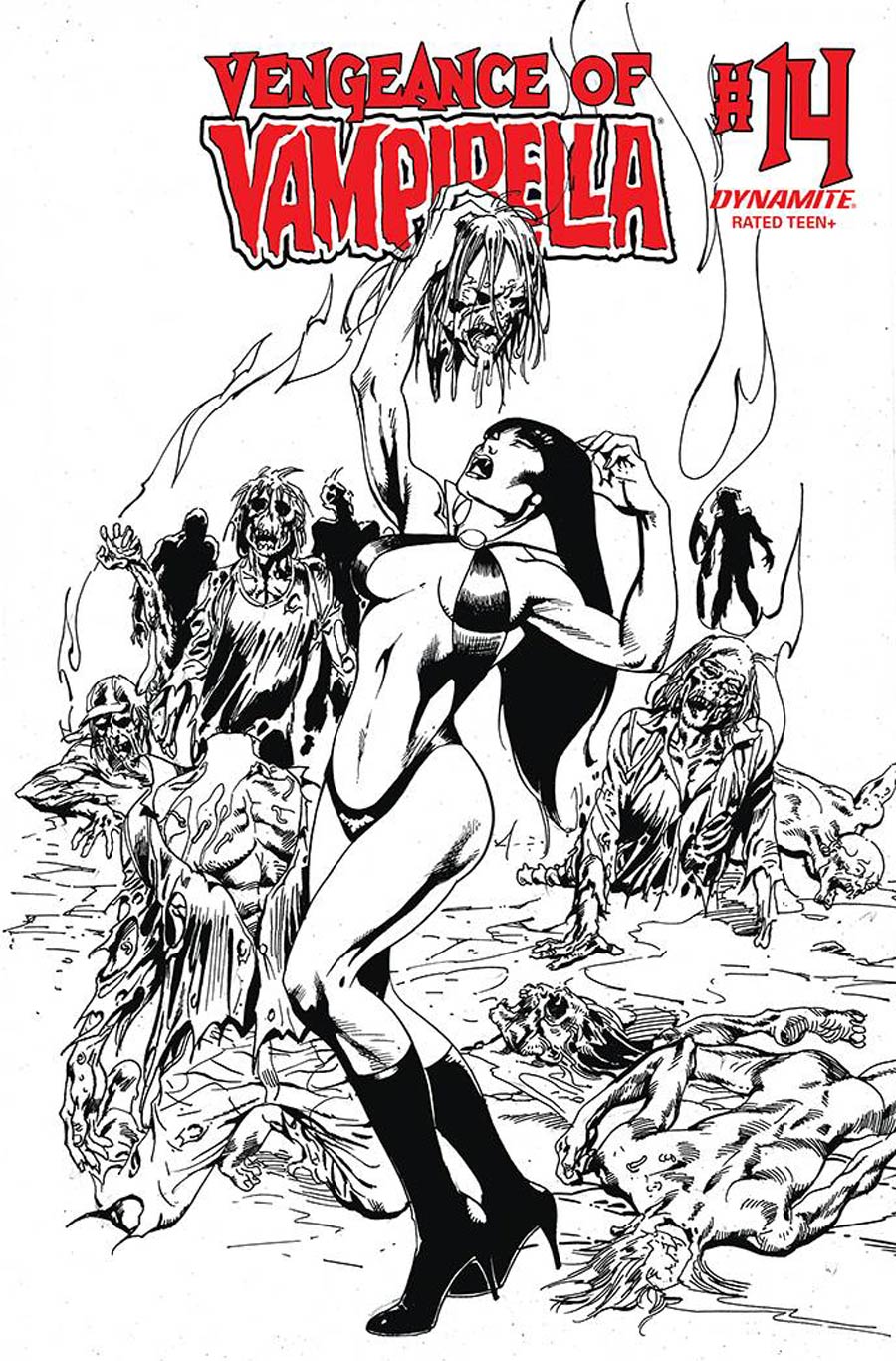 Vengeance Of Vampirella Vol 2 #14 Cover G Incentive Roberto Castro Black & White Cover