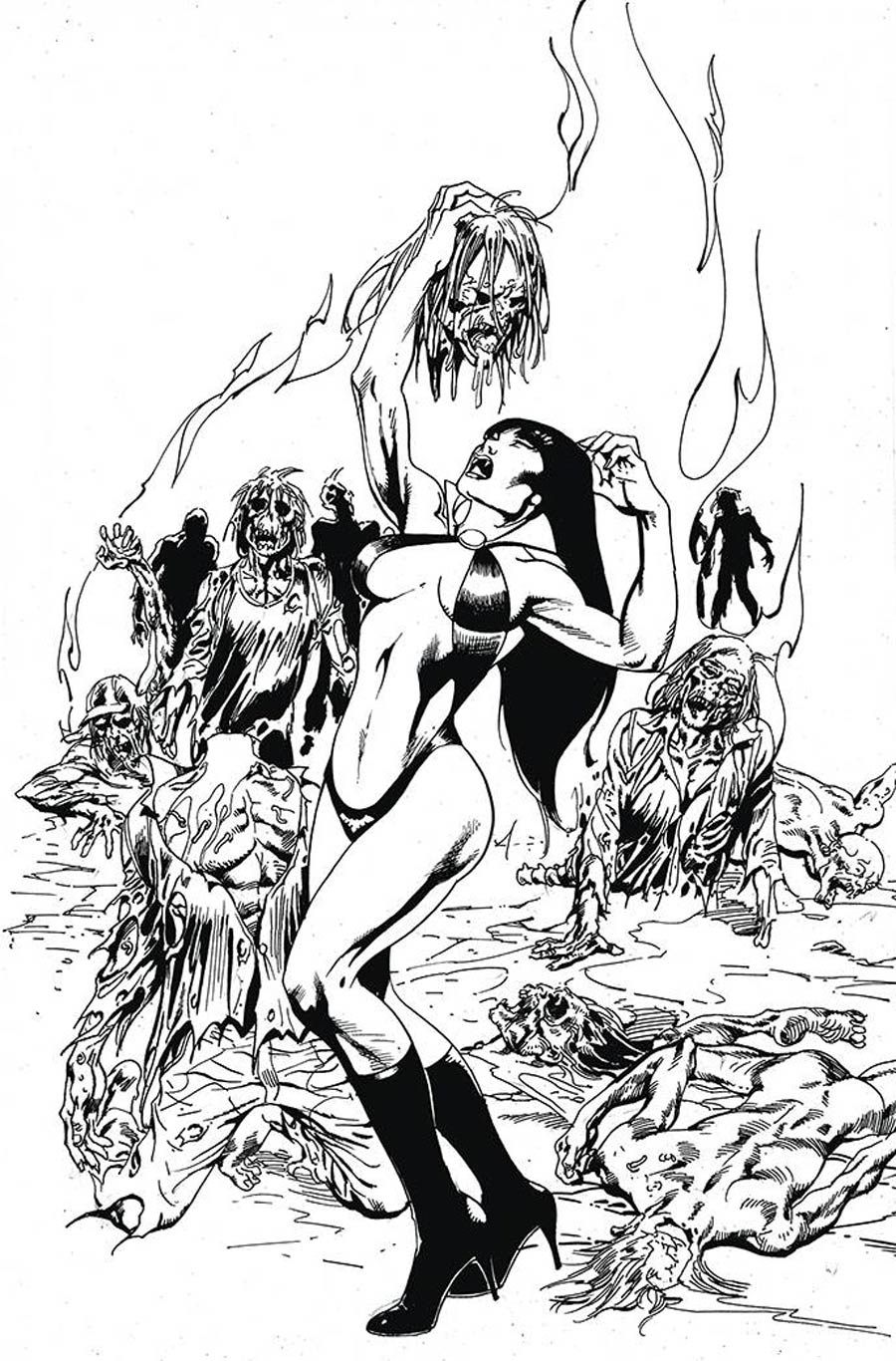 Vengeance Of Vampirella Vol 2 #14 Cover J Incentive Roberto Castro Black & White Virgin Cover