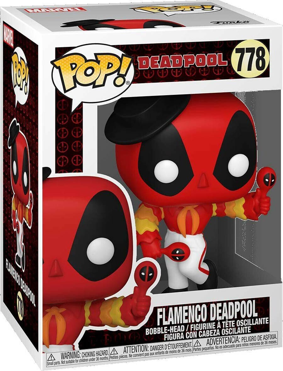 POP Marvel Deadpool 30th Flamenco Deadpool Vinyl Bobble Head