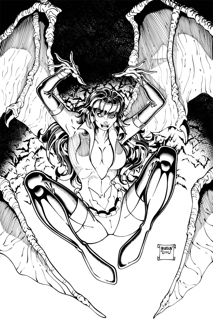 Vampirella The Dark Powers #3 Cover F Incentive Will Robson Black & White Virgin Cover