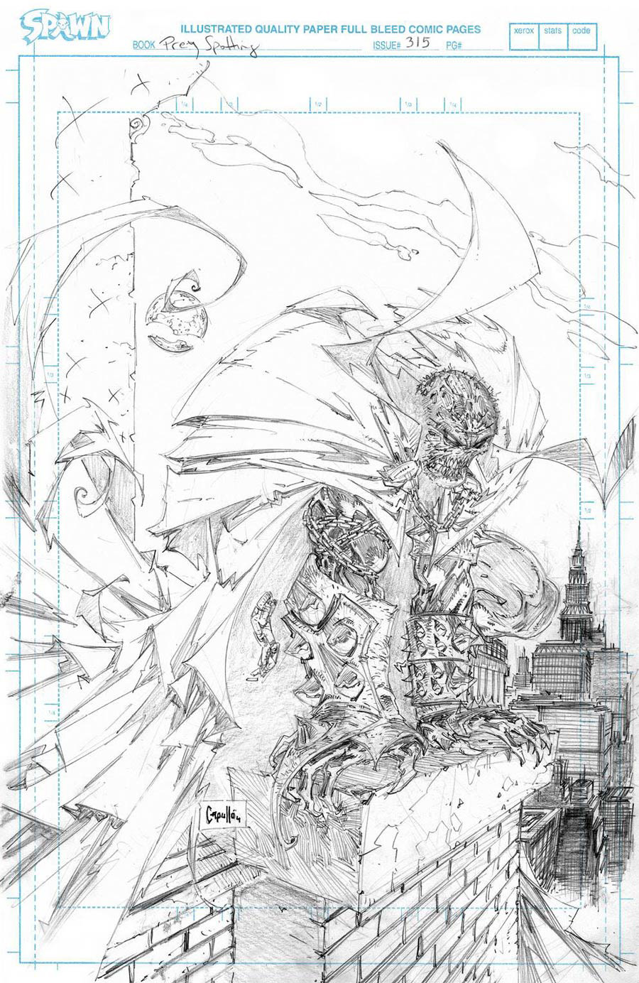 Spawn #315 Cover D Incentive Greg Capullo Raw Pencils Cover