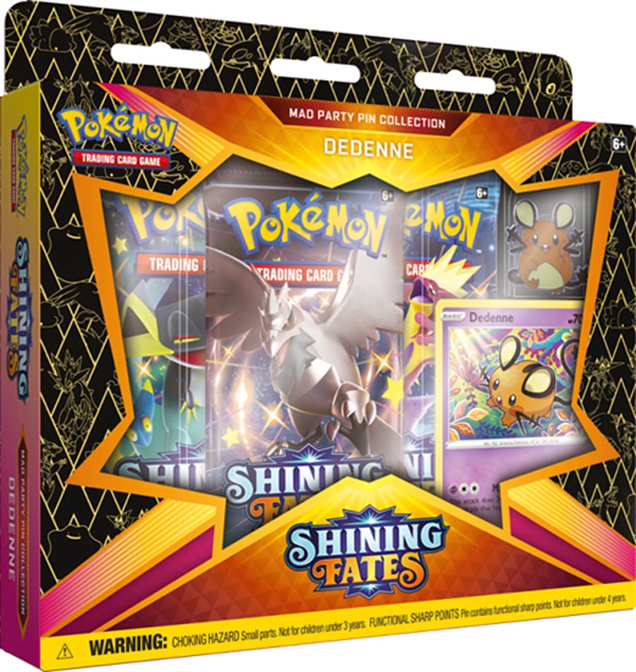 Pokemon Shining Fates Mad Party Pin Collection - Dedenne